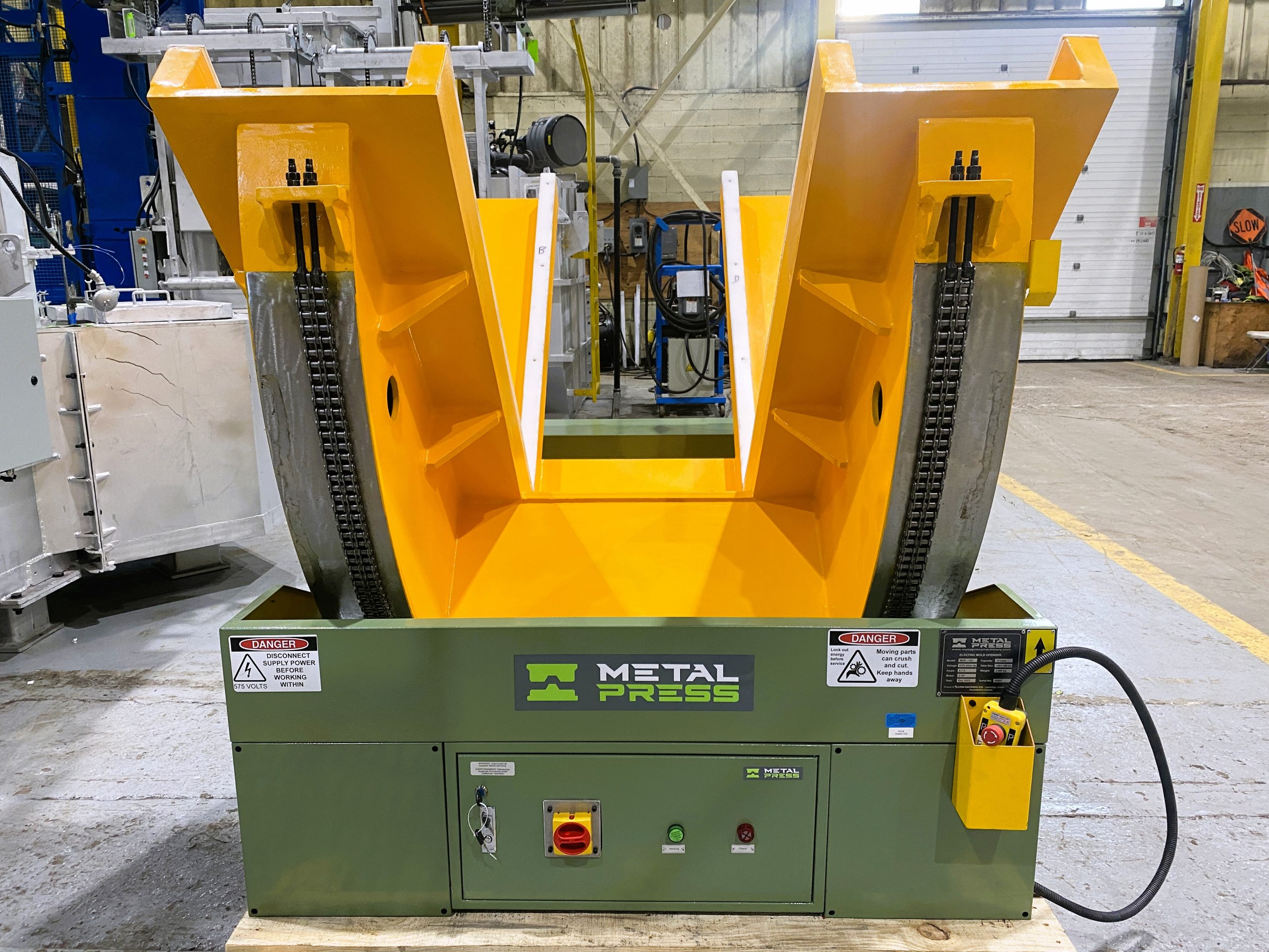 mold upender, automation system, foundry safety