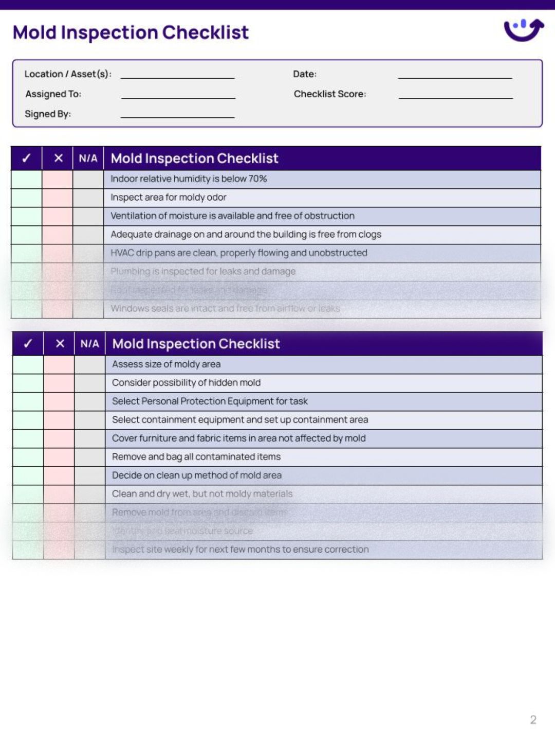 mold upender testing, technician maintenance, operational checks