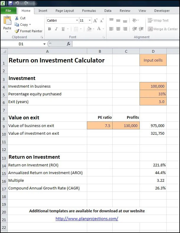 financial proposal, ROI calculation, mold upender