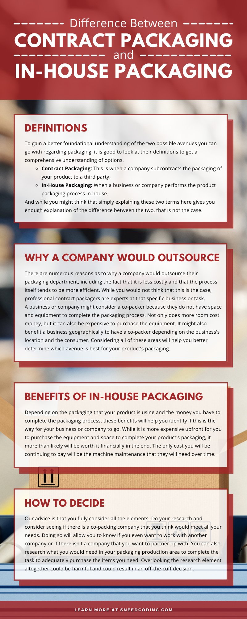 packaging comparison, outsourced packaging, in-house packaging