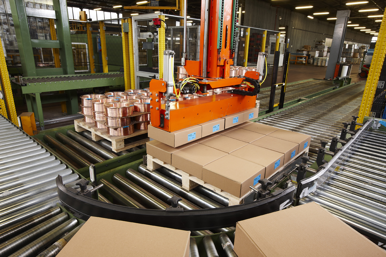 automated palletizing, coil storage, efficiency improvement