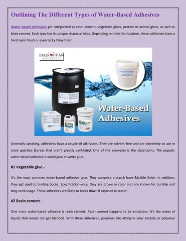water-based adhesives, industrial applications, eco-friendly solutions