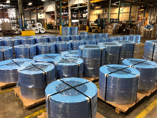 steel coils, weatherproof wrapping, storage protection