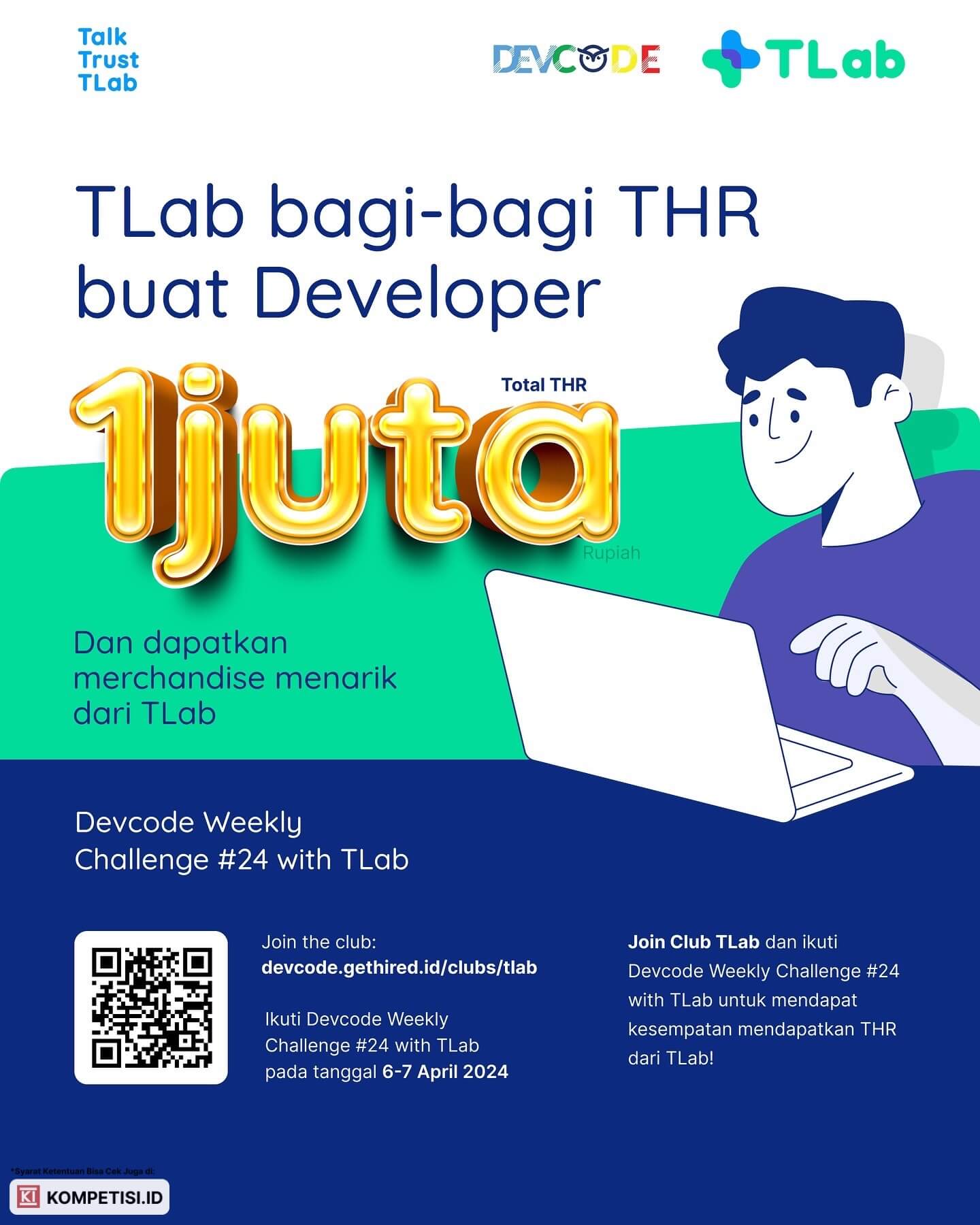 TLab Bagi Bagi THR buat Developer Total 1 Juta Rupiah