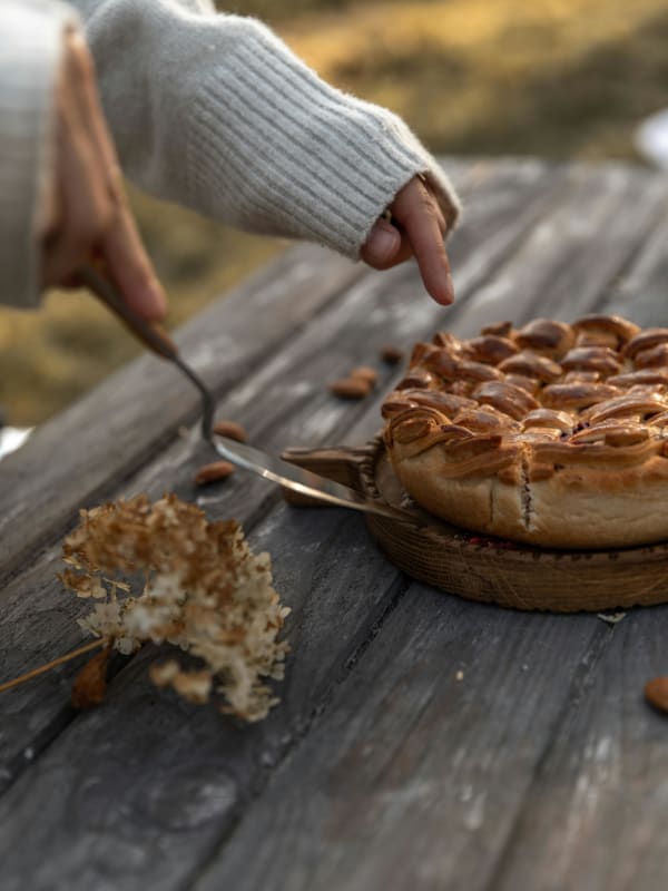 Autumn Almond Pie with Leaf Crust