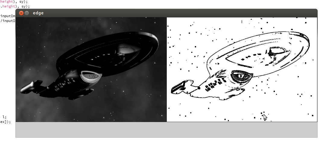 Edge detection applied on a CGI image