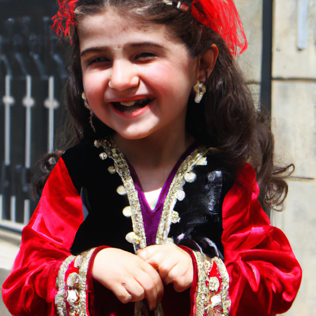 Make a photo of an azerbaijani girl in national clothes 25 five