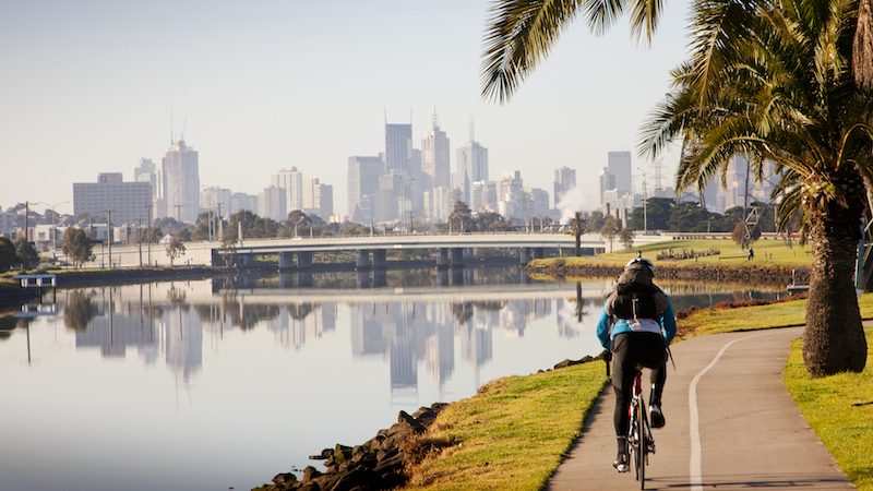 Cycling-Maribyrnong river- Capital City Trail - Footscray Trail