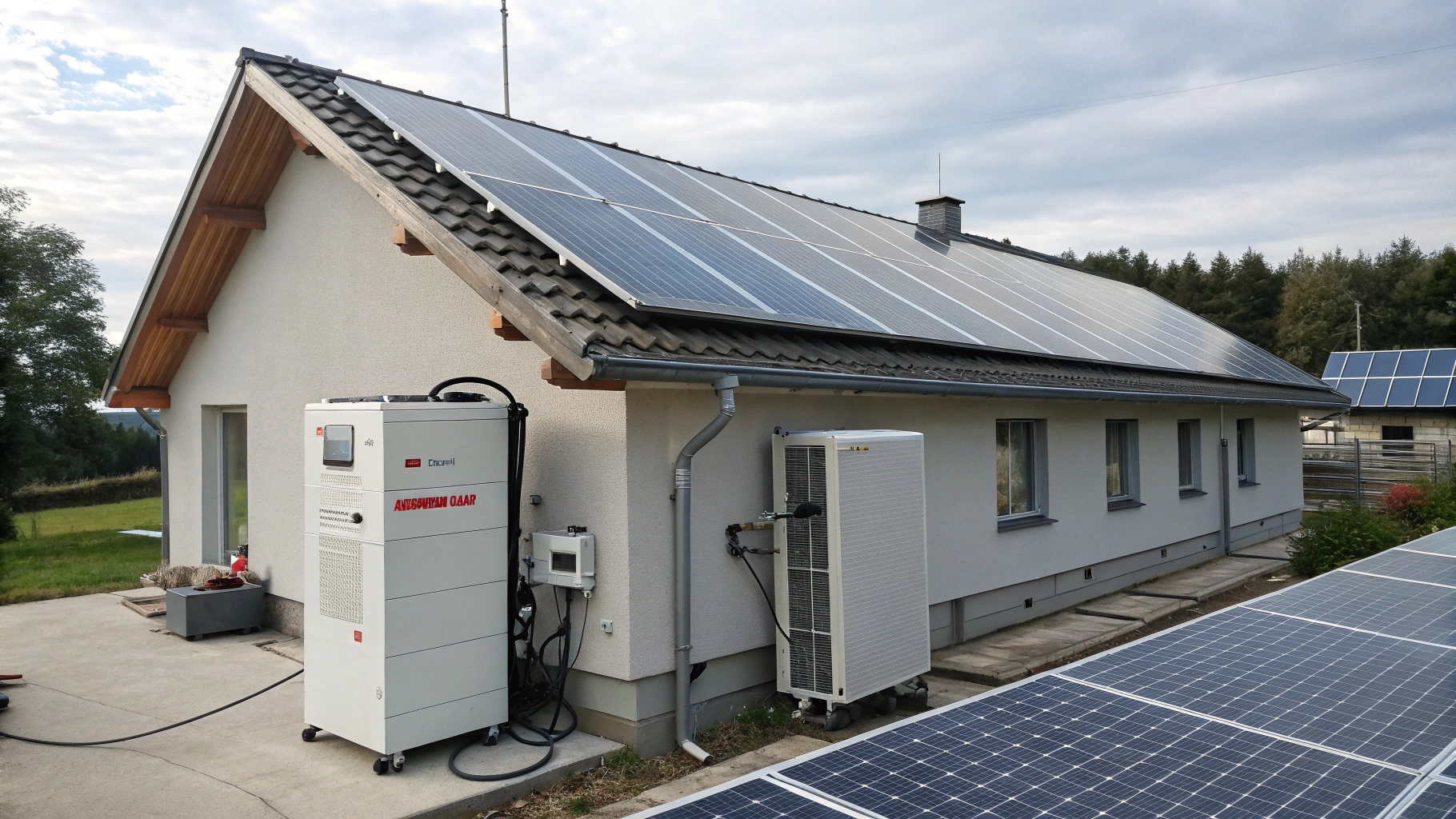 Illustration of an Off-Grid Solar Inverter System in Operation