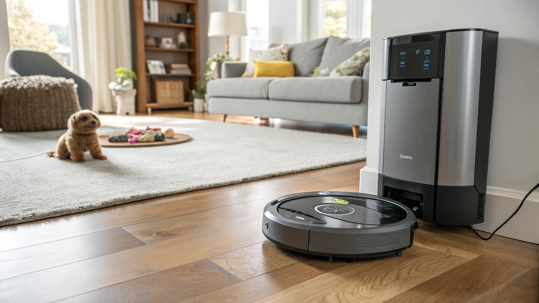 Robot Vacuum with Pet Hair Cleaning Capability and Docking Station