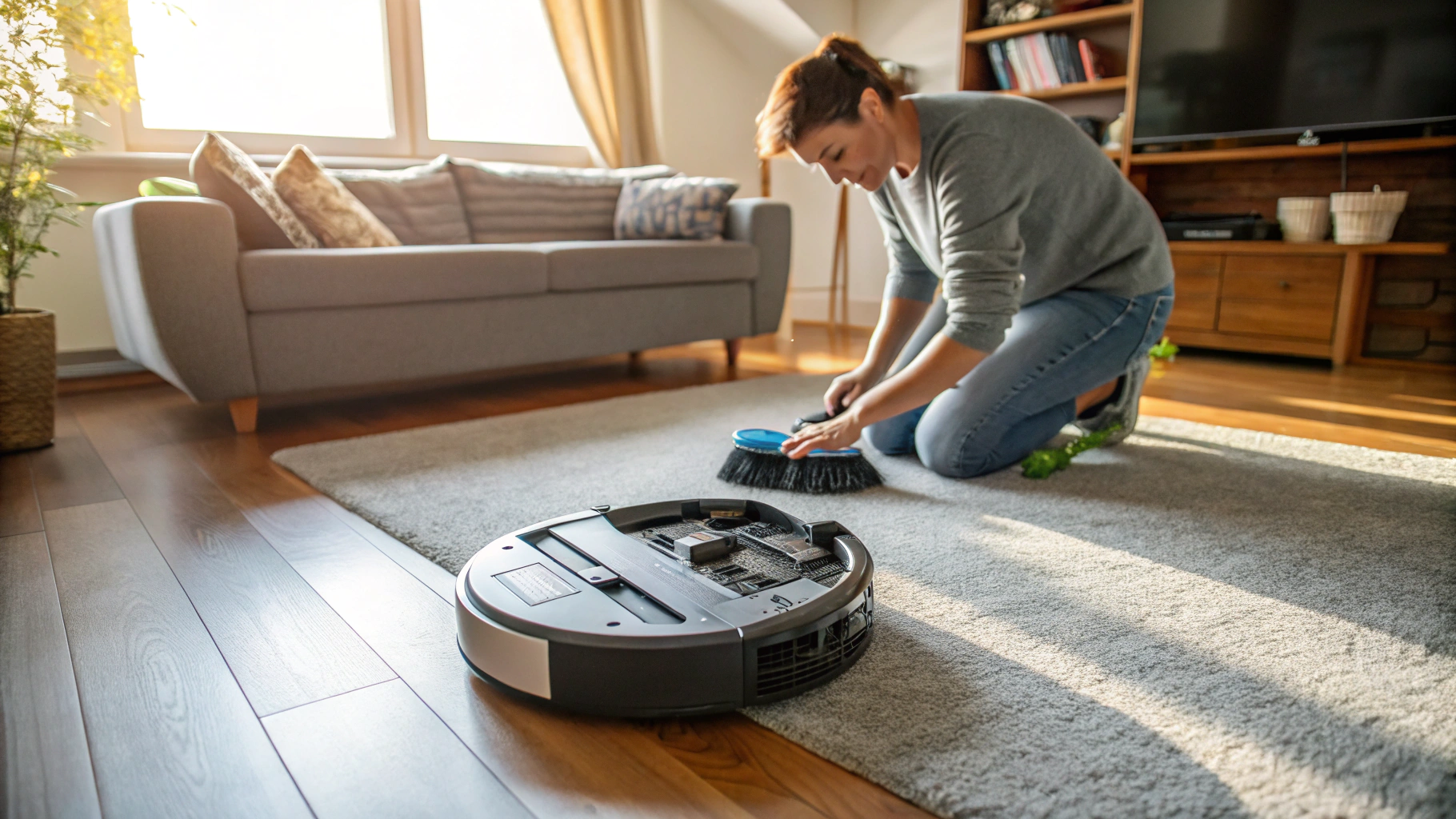 Robotic Vacuum Maintenance Scene