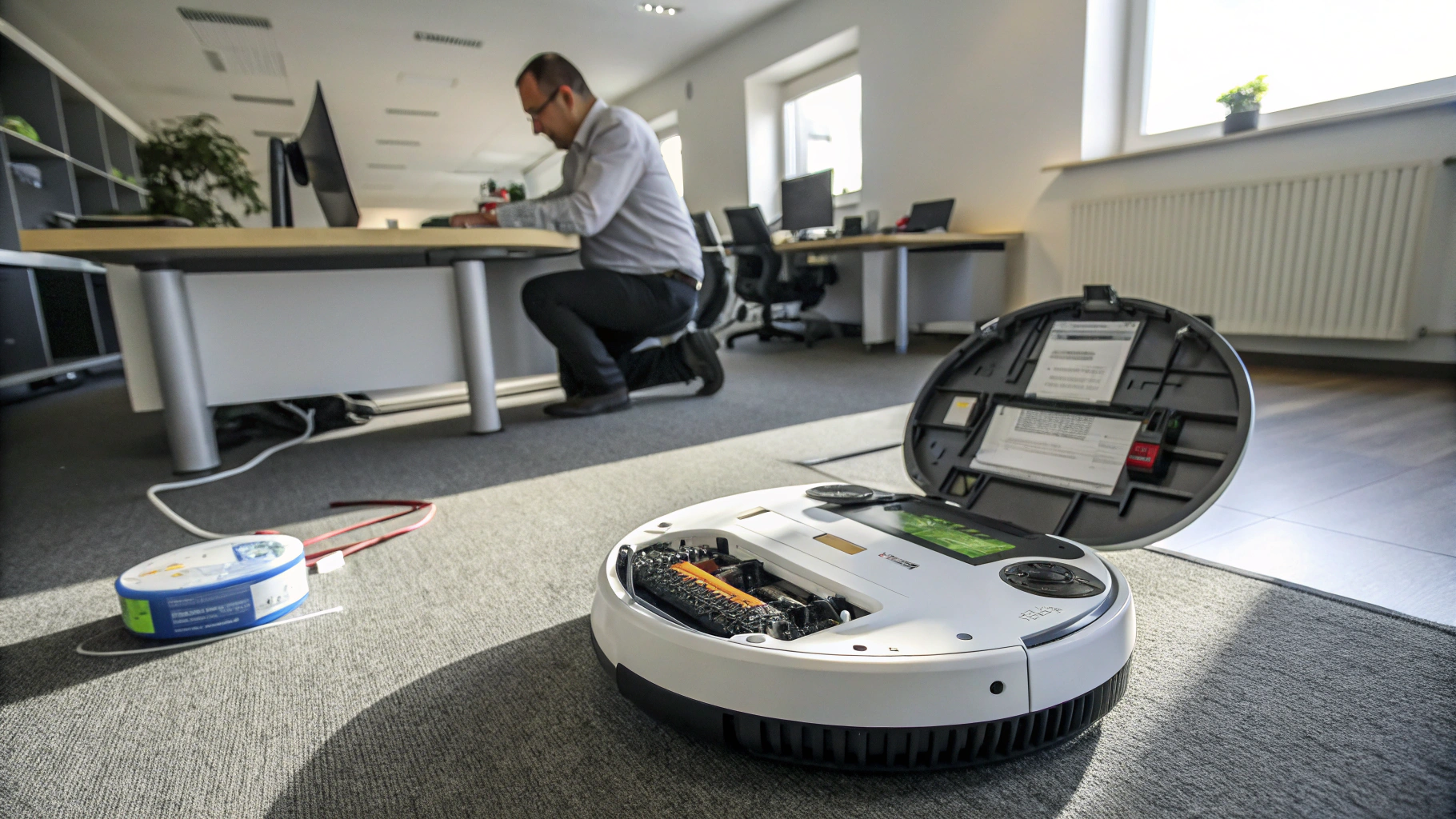 Office Robotic Vacuum Maintenance Visualization