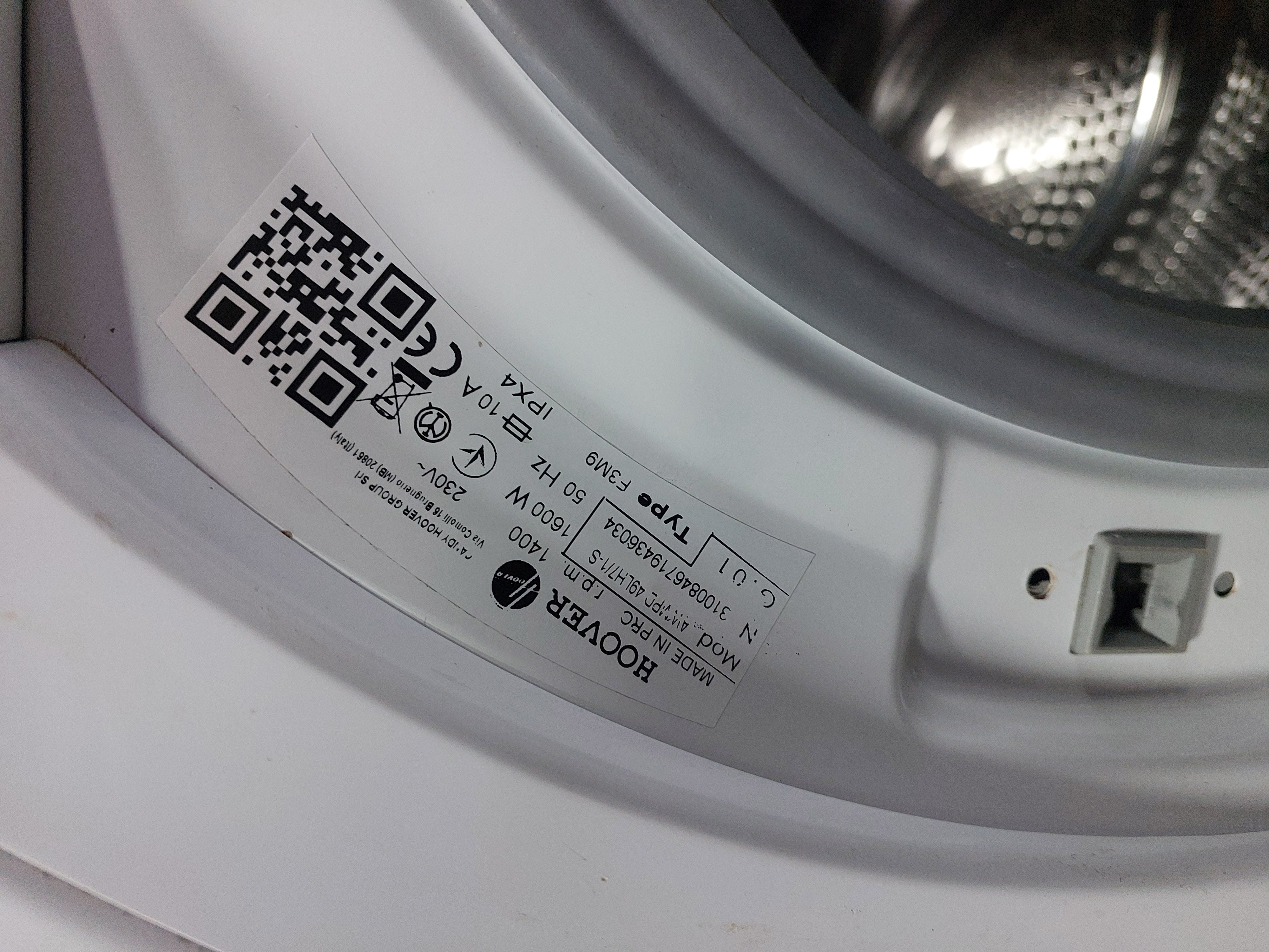 Пральна машина Hoover AWMPD49LH7/1-S Image