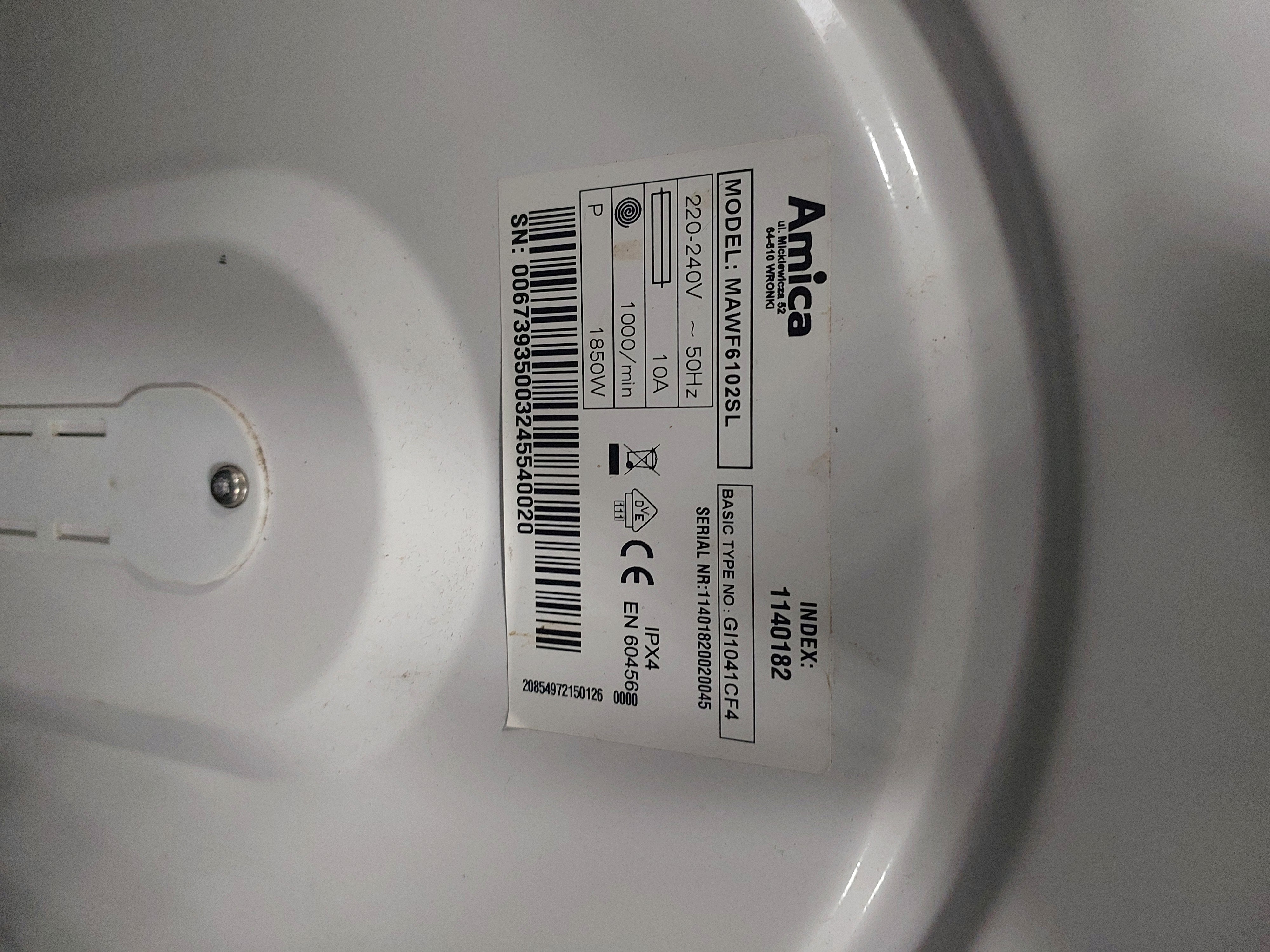 Пральна машина Amica MAWF6102SL Image