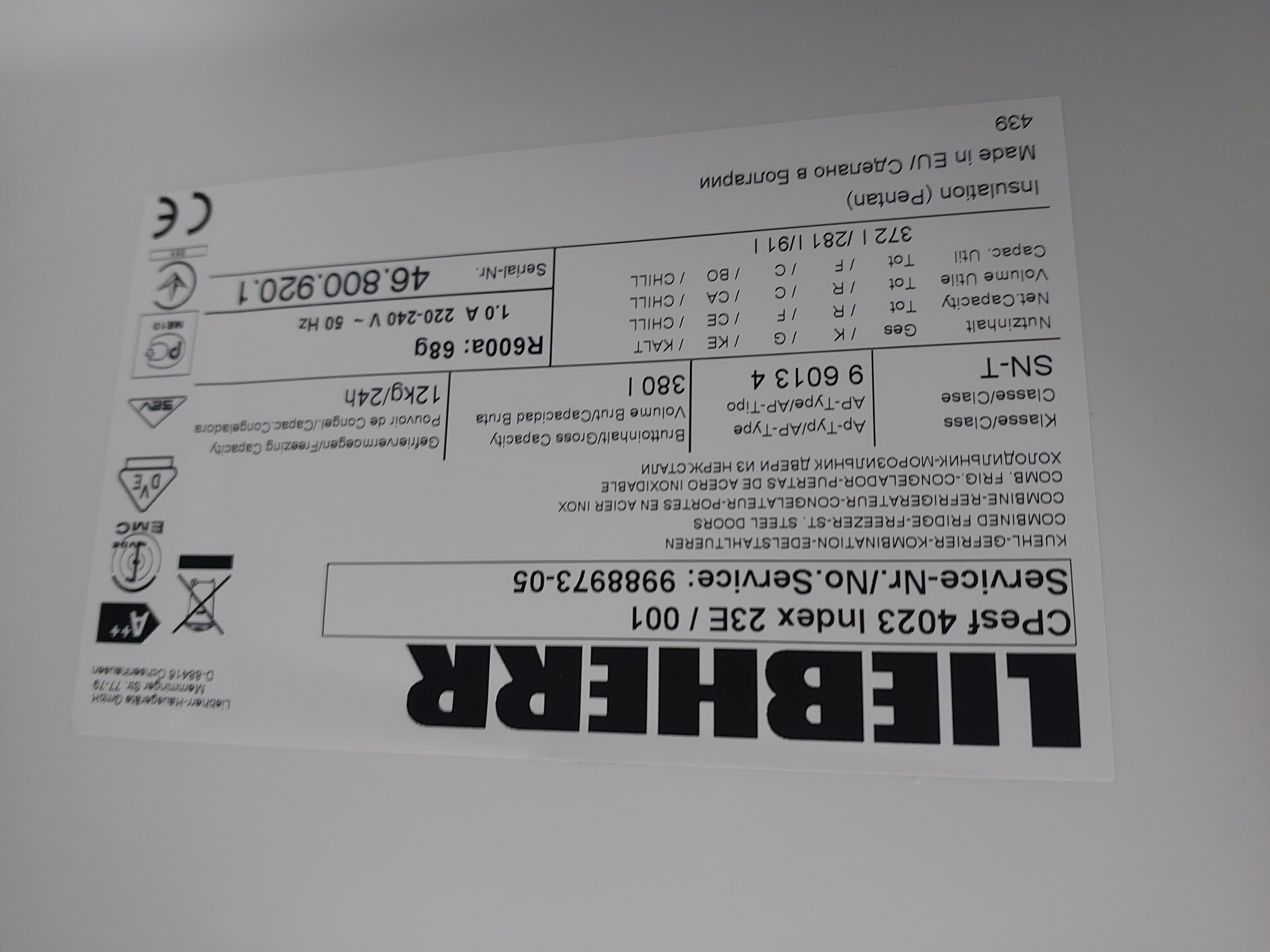 Холодильник Liebherr CPesf 4023 Image