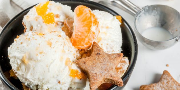 Мандариновое мороженое со сметаной и сгущёнкой мандариновое мороженое со сметаной и сгущёнкой
