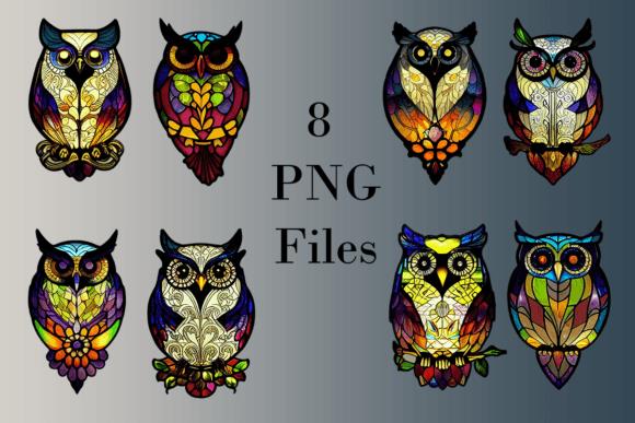 Stained Glass Owl Clip Art Collection