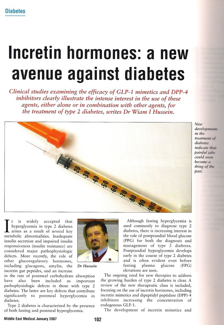 Incretin Hormones: A New Avenue Against Diabetes