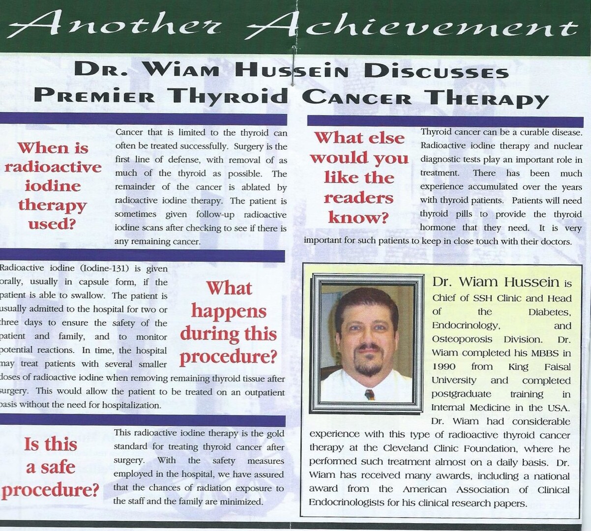  Dr. Wiam Hussein Discusses Premier Thyroid Cancer Therapy