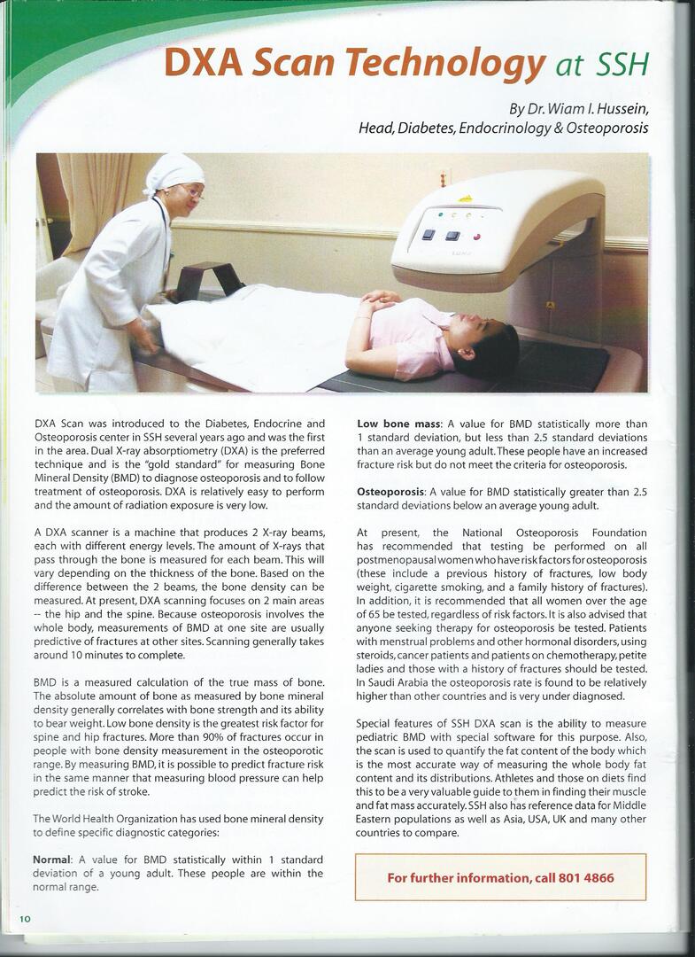 DXA Scan Technology at SSH