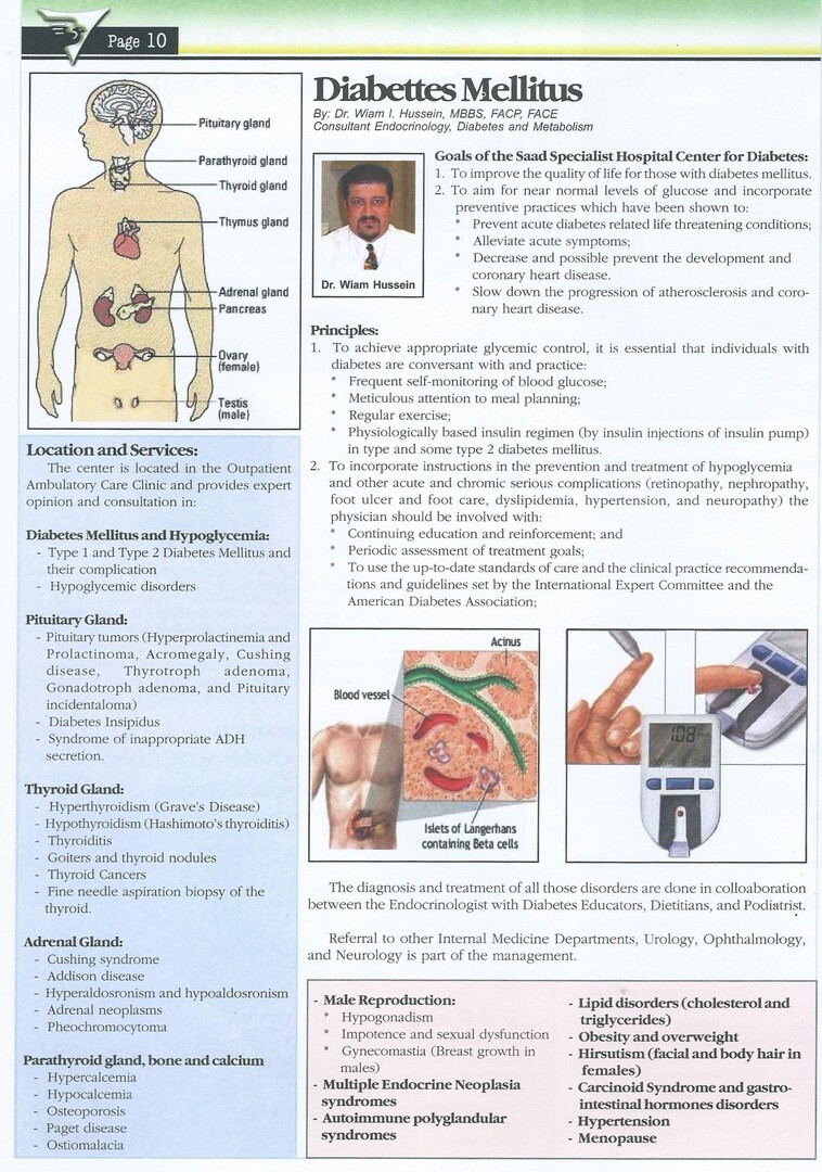 Diabetes Mellitus Management and Goals at Saad Specialist Hospital