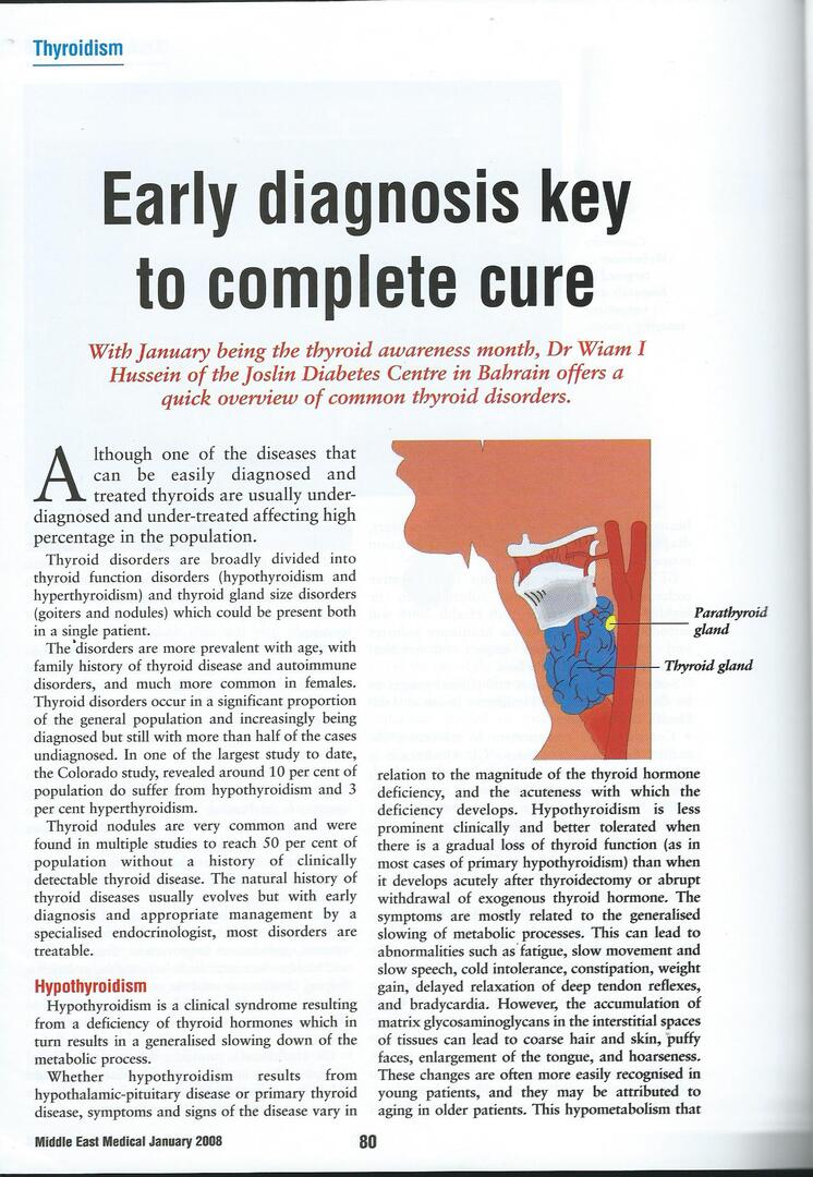 Early Diagnosis Key to Complete Cure