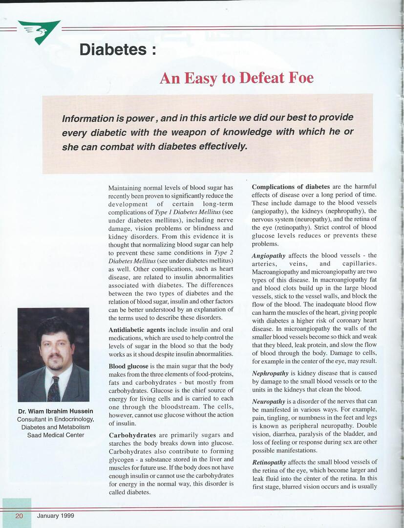 Diabetes: An Easy to Defeat Foe