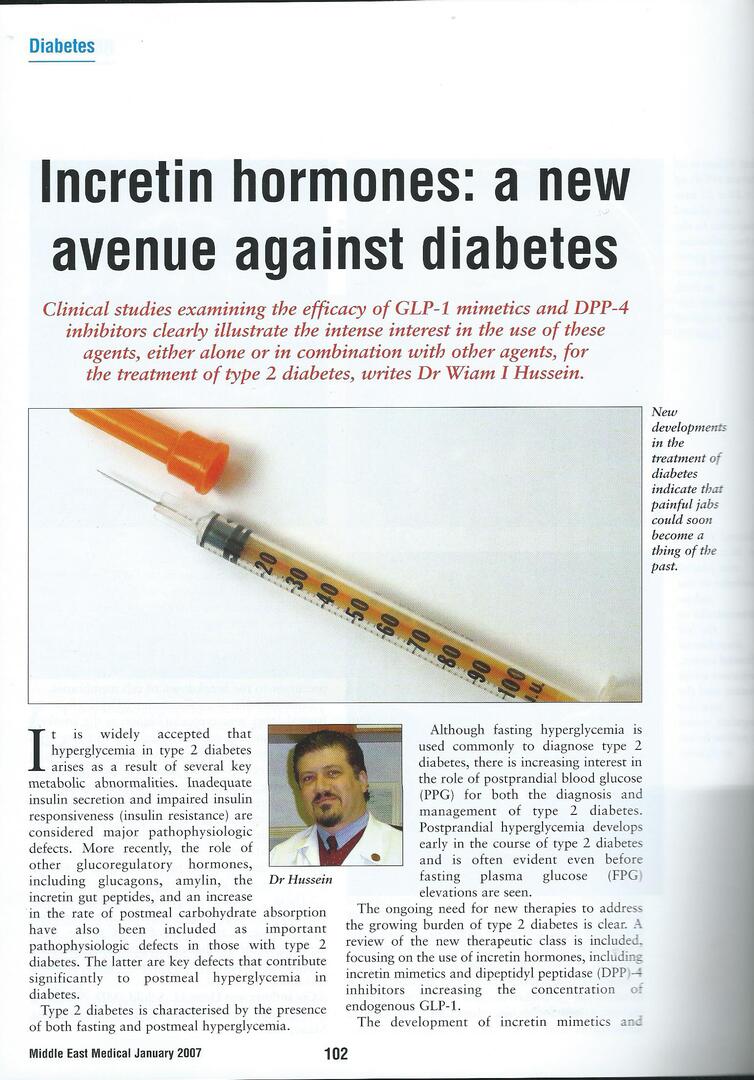 Incretin Hormones: A New Avenue Against Diabetes