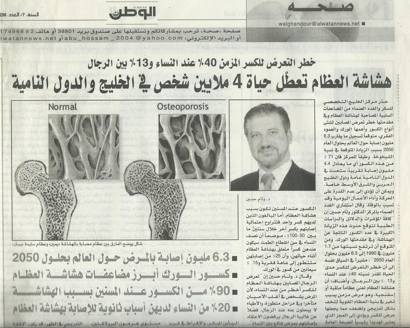 Osteoporosis Affects 4 Million Lives in the Gulf and Developing Countries
