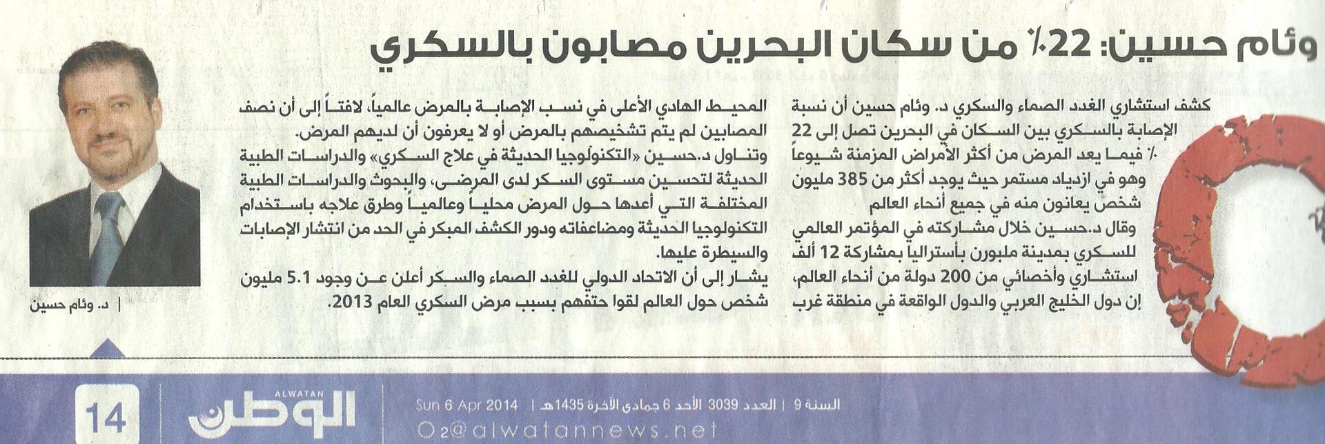 22% of Bahrain's Population Affected by Diabetes, Says Dr. Wiam Hussein