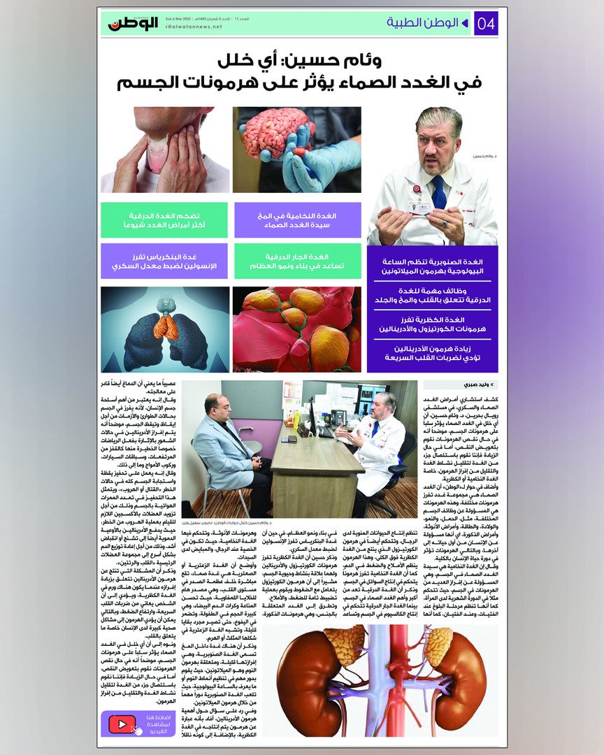 Wiam Hussein: Any Endocrine Disorder Affects Body Hormones