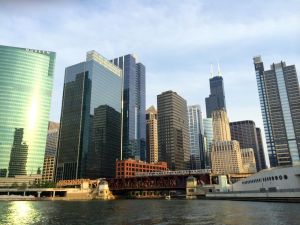 chicago skyline from river