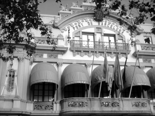 Port of Barcelona in Black and White