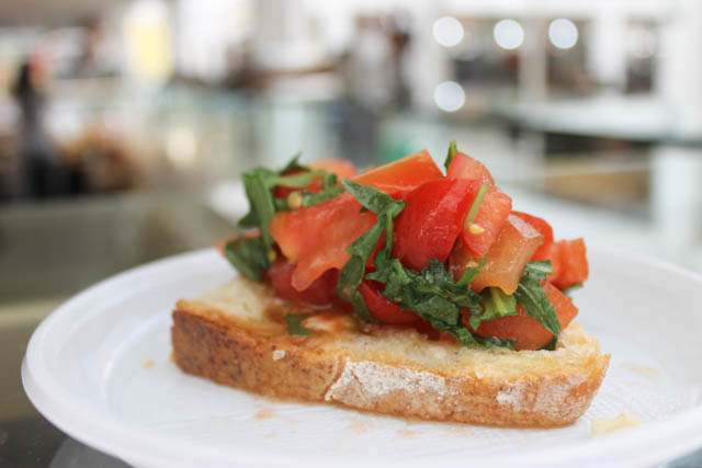 Fresh bruschetta at Testaccio market