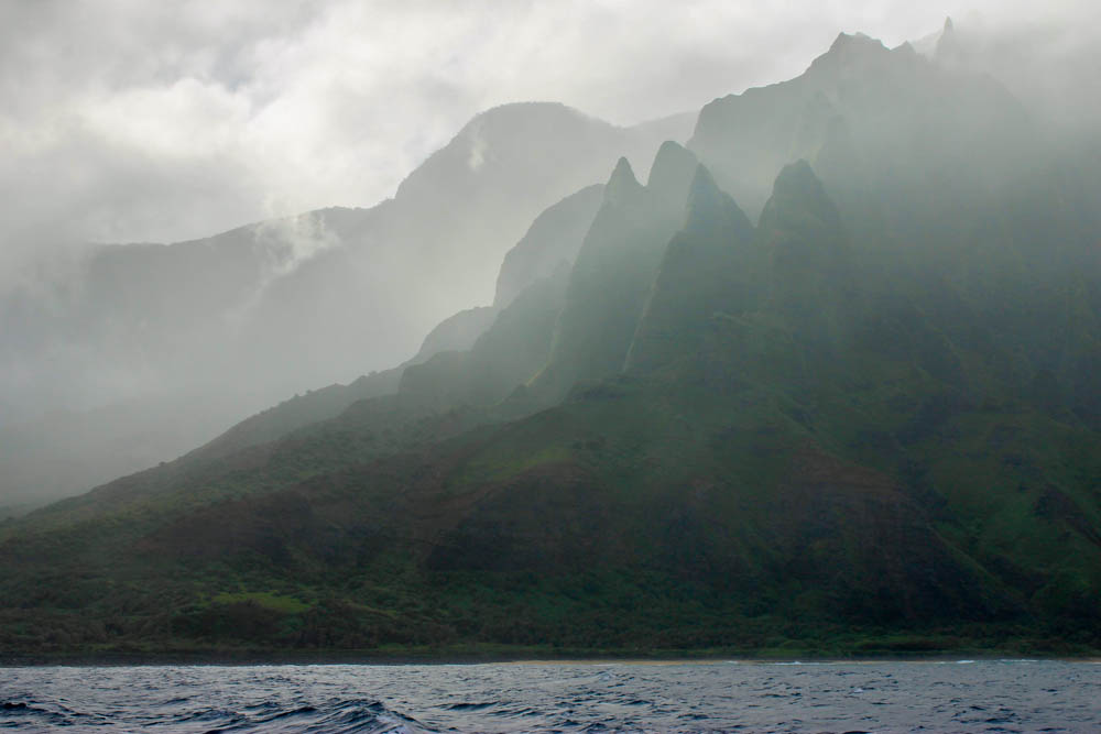 Napali Coast in the rain