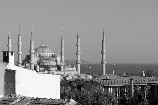 Blue Mosque Black and White photos