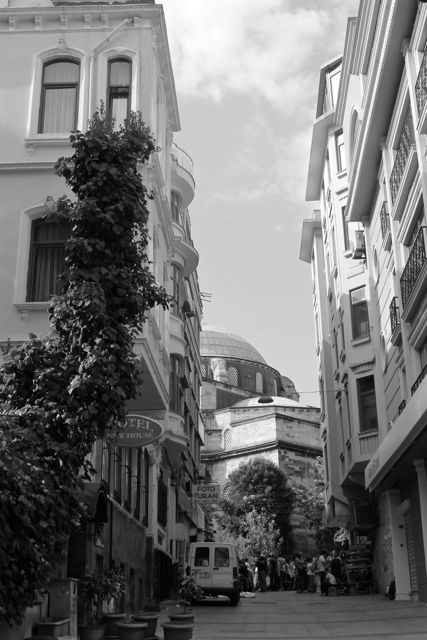 Istanbul street Black and White photos