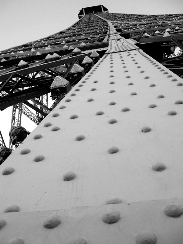 Looking up at the Eiffel Tower