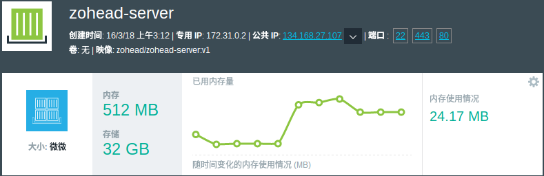 Bluemix 容器内存使用情况