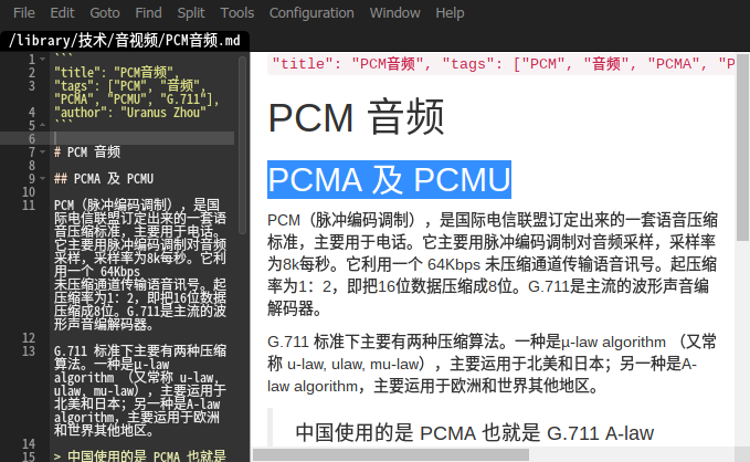 Zed自带Markdown预览效果