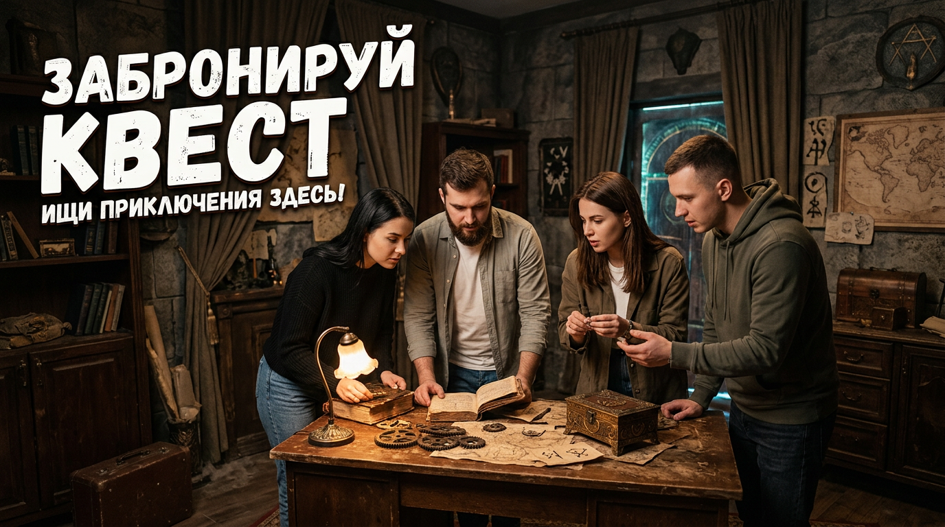 Забронировать квест: как выбрать дату, время и команду