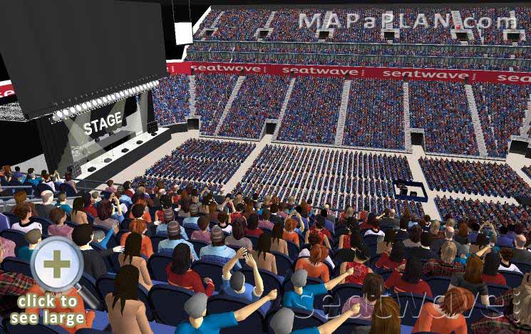 The O2 Arena London seating plan Block 404 Row L Upper level section view
