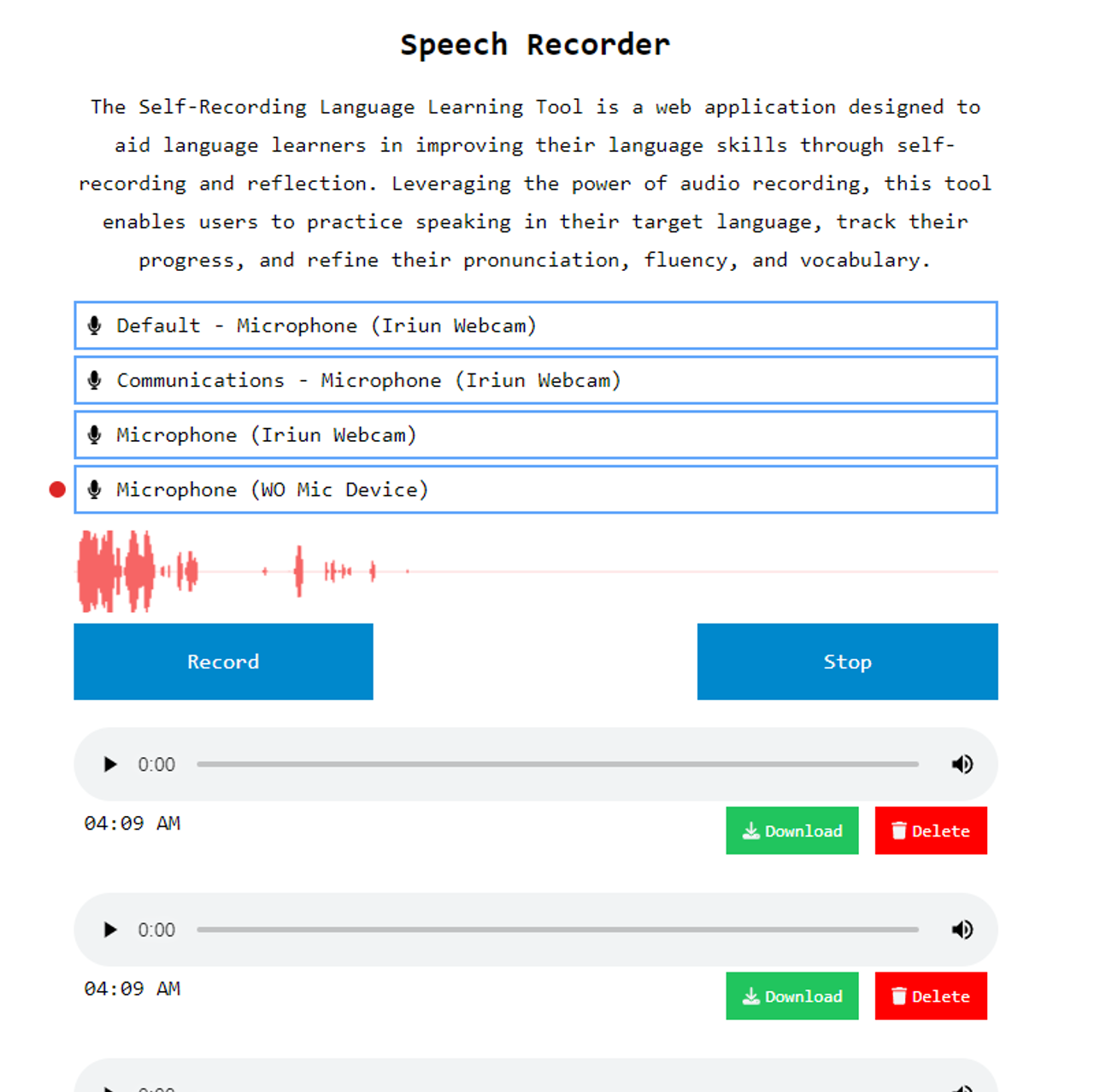 Speech-recorder