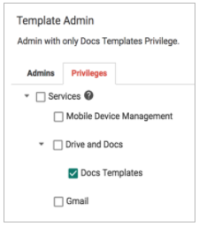admin privilege managing custom templates in Google Docs