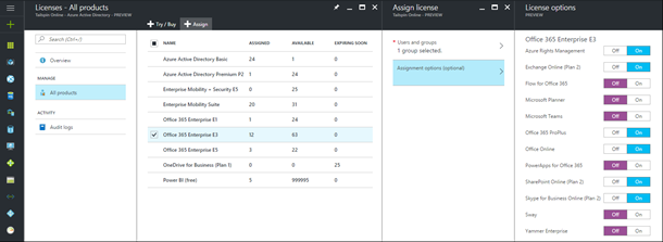 Azure AD Group-based License Management for Office 365 Public Preview