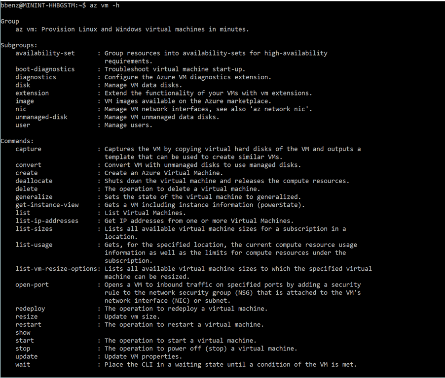 Azure Command Line 2.0