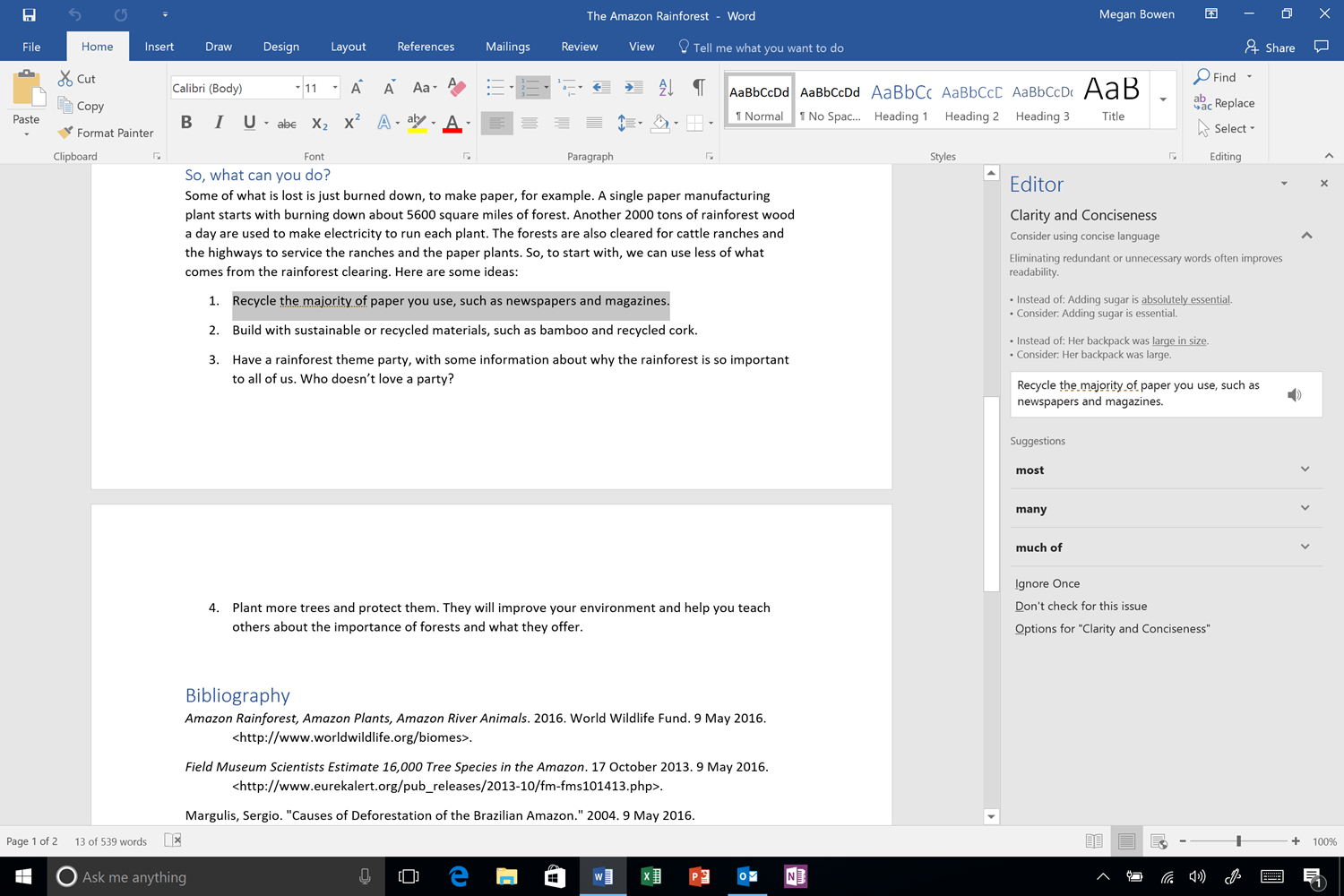Editor Digital Writing Assistant in Word