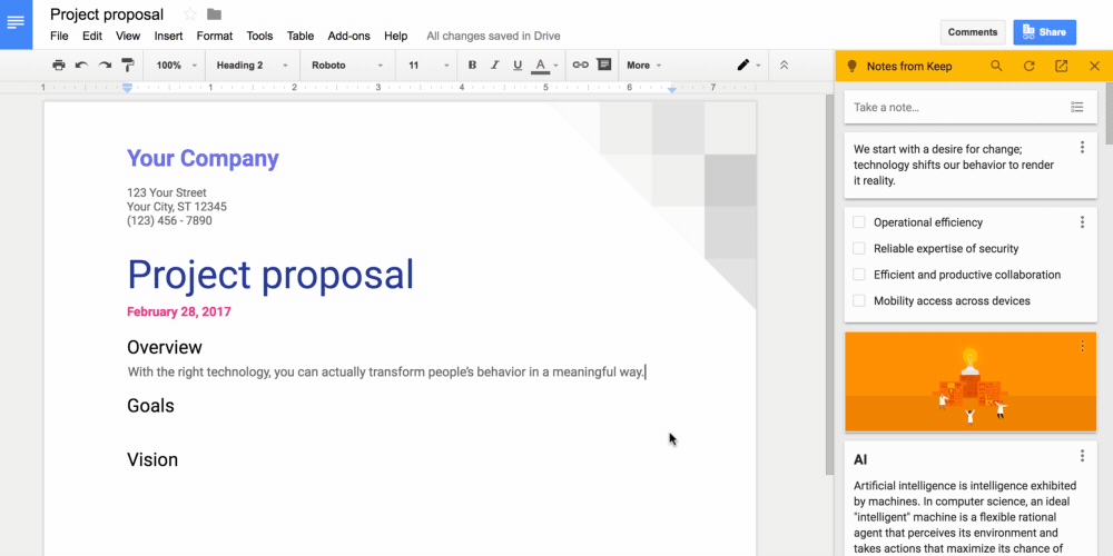 google keep accessible in google dcos