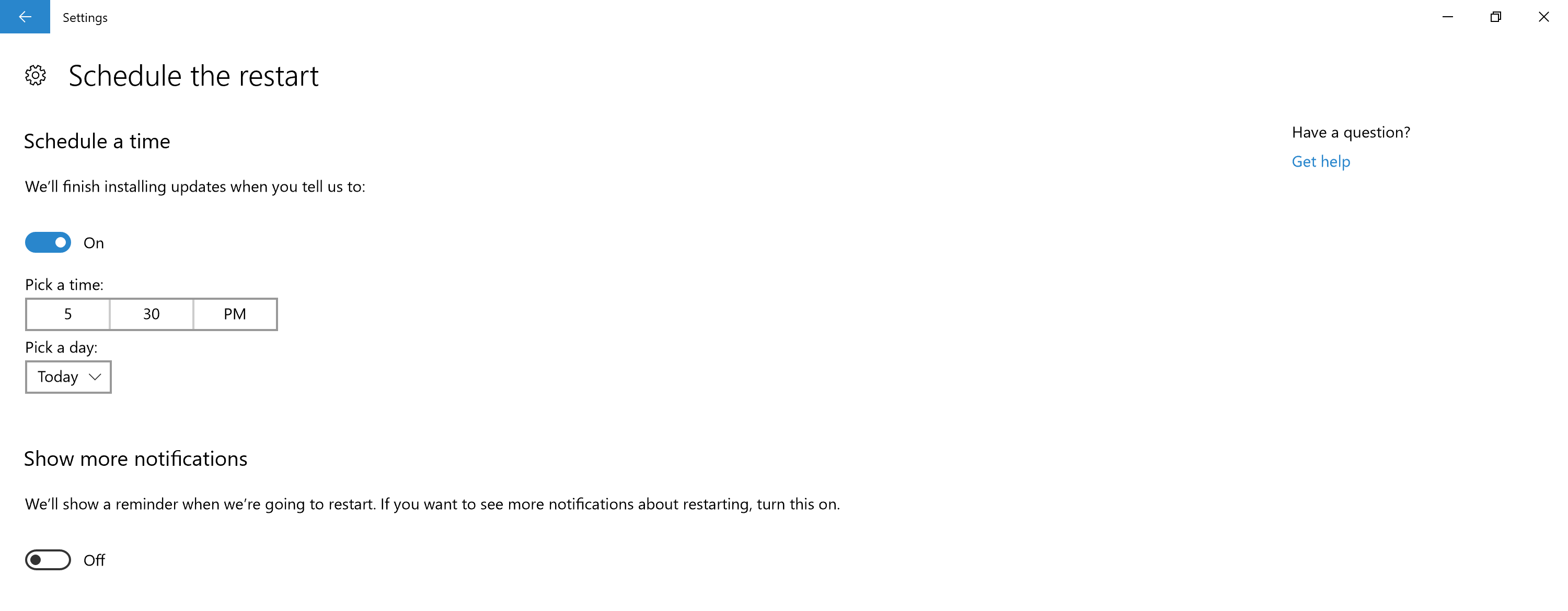 Schedule Windows 10 Update