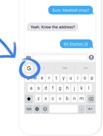 Gboard in Google app for iOS